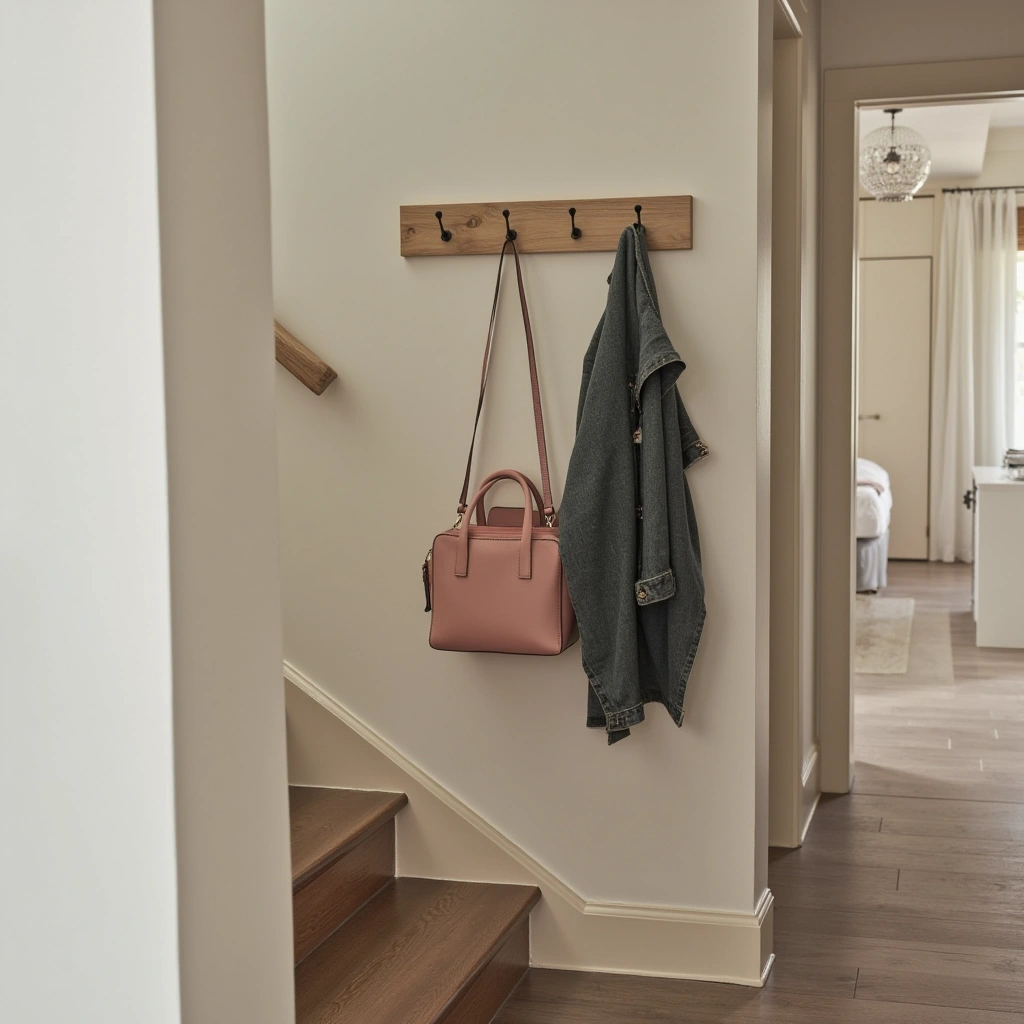 14. Wall-Mounted Hooks for Bags and Jackets