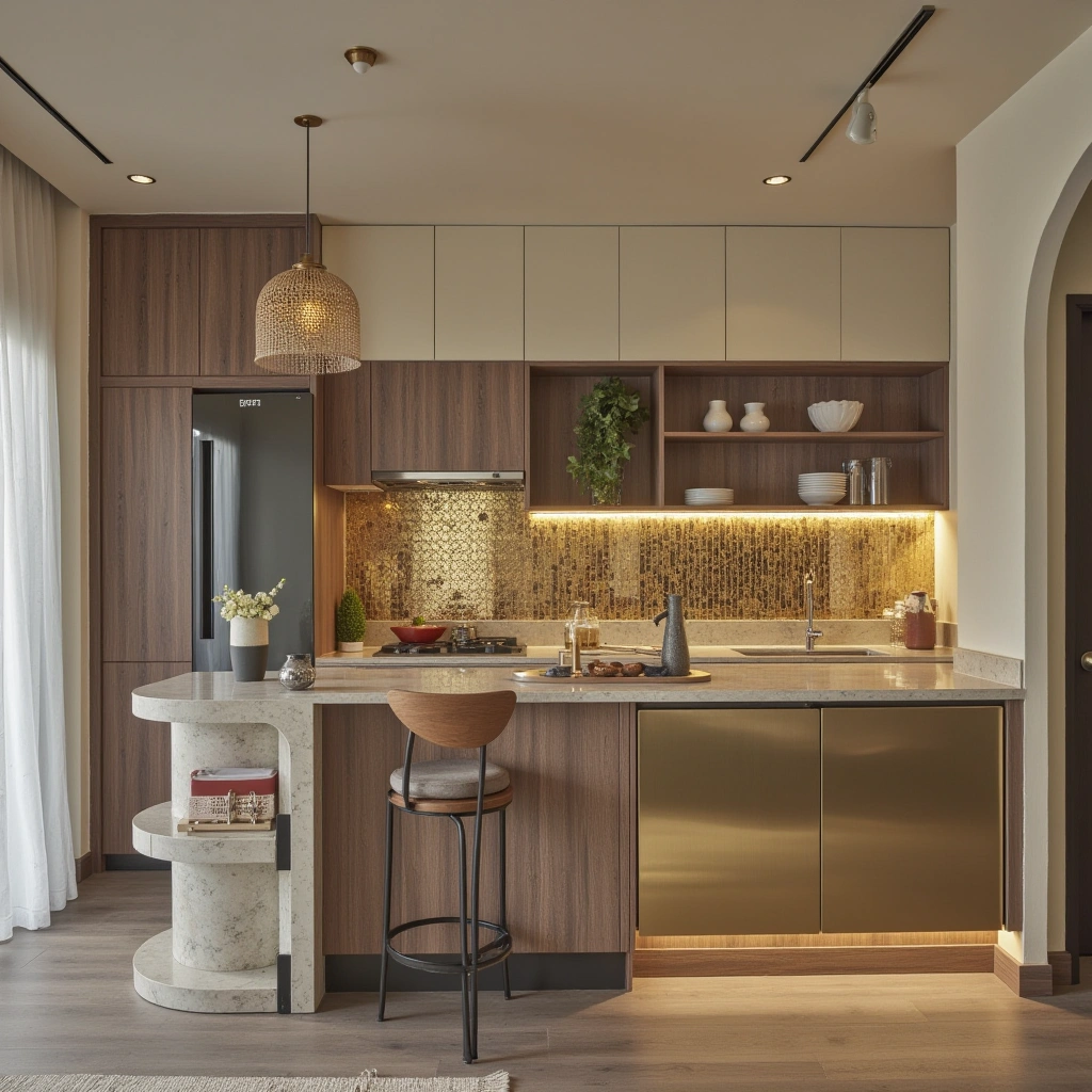 Metallic Accent Staircase