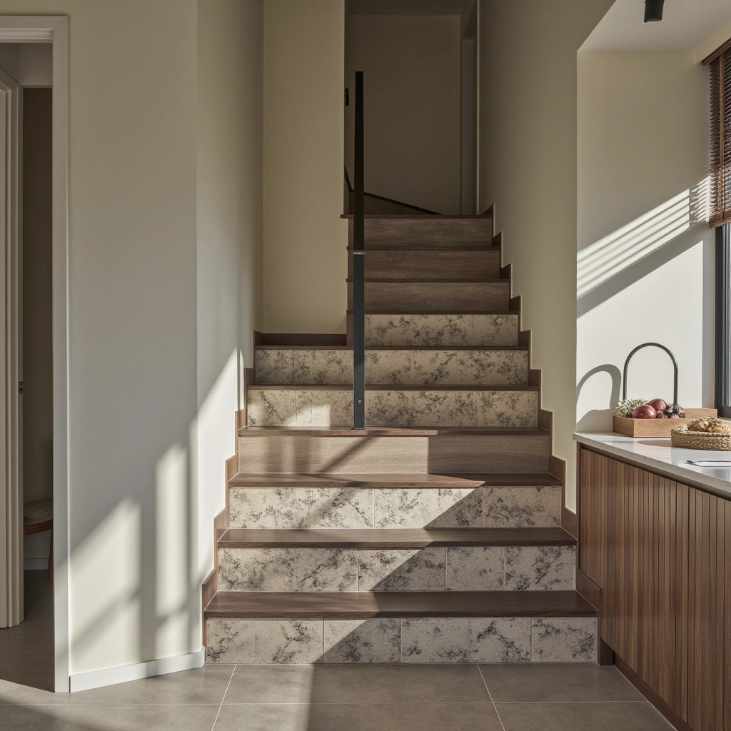 Large-Format Tile Staircase