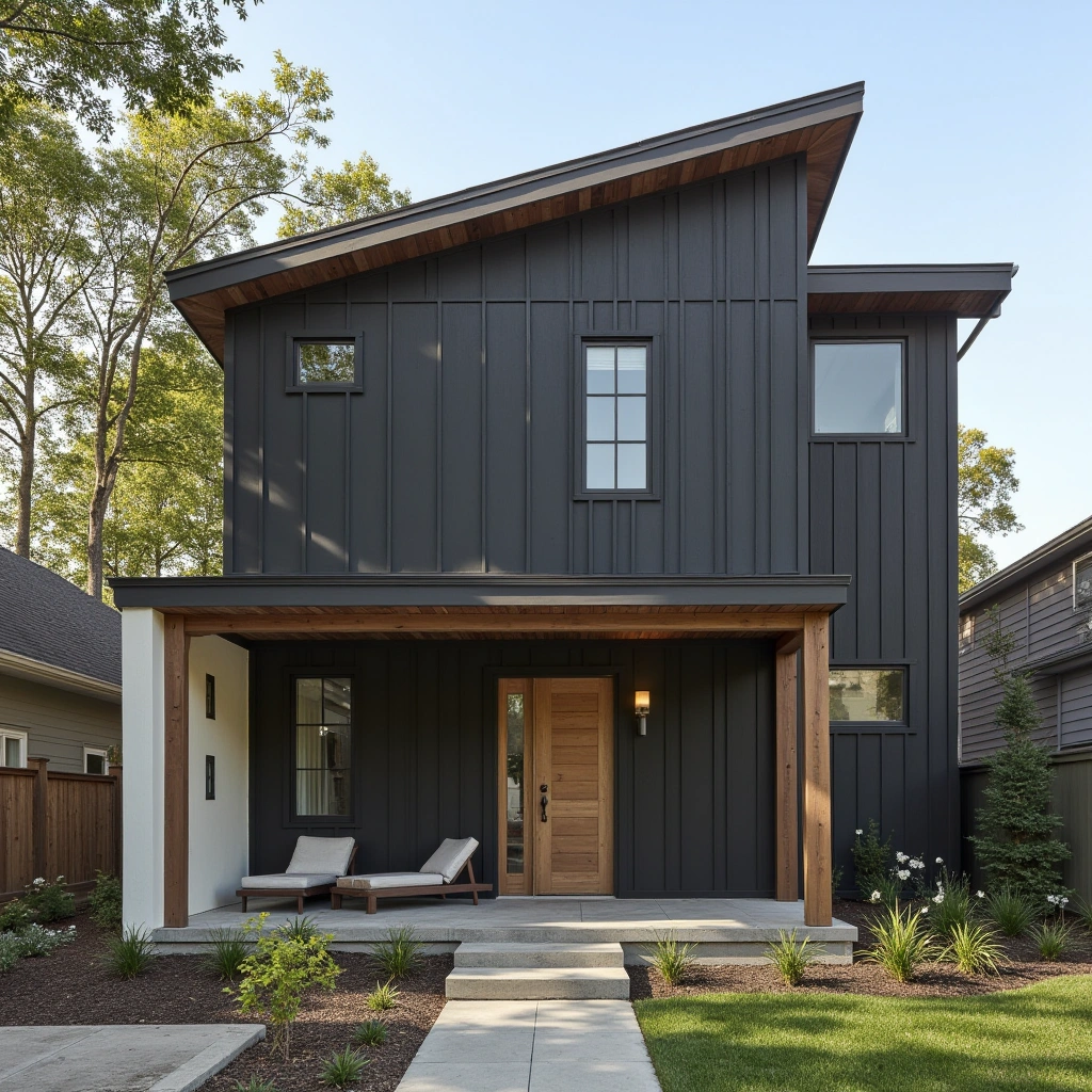 Black Siding with Gray Trim