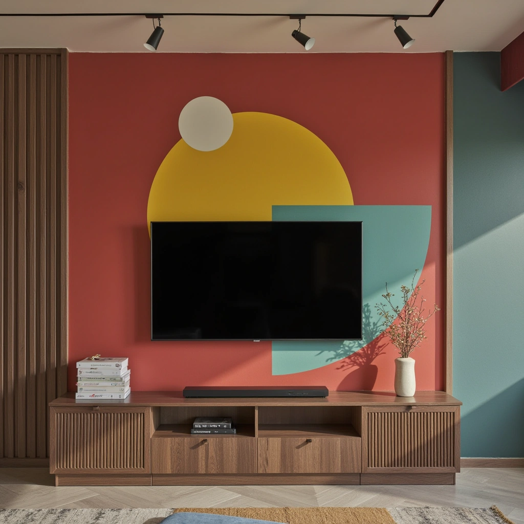 11. Colorful TV Wall