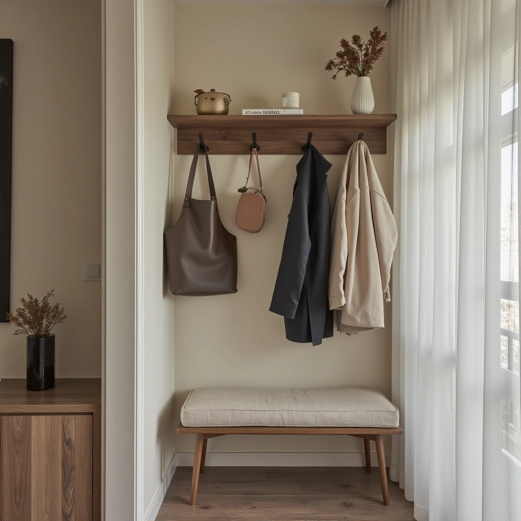 14. Add a Wall-Mounted Coat Rack