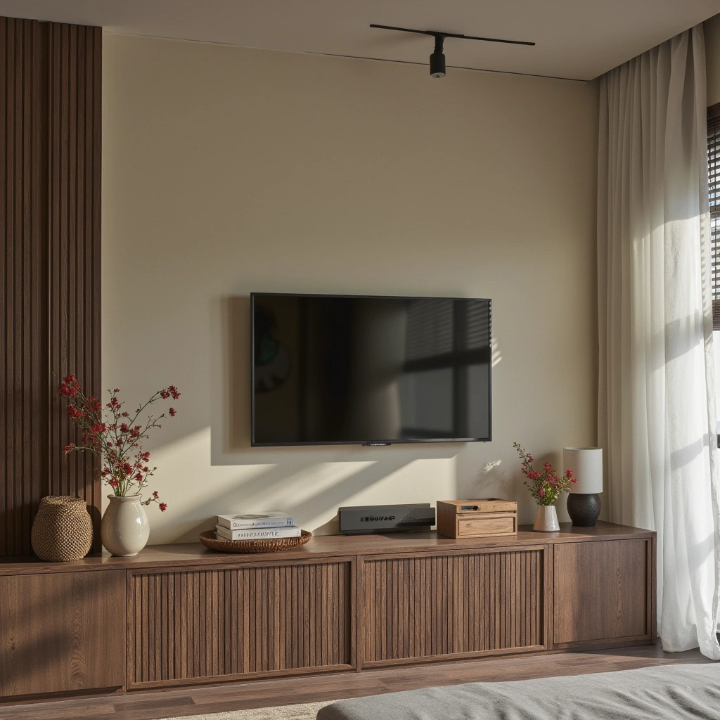 Boho Minimalist TV Wall