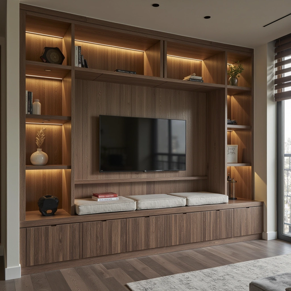 Understairs TV Unit with Integrated Seating