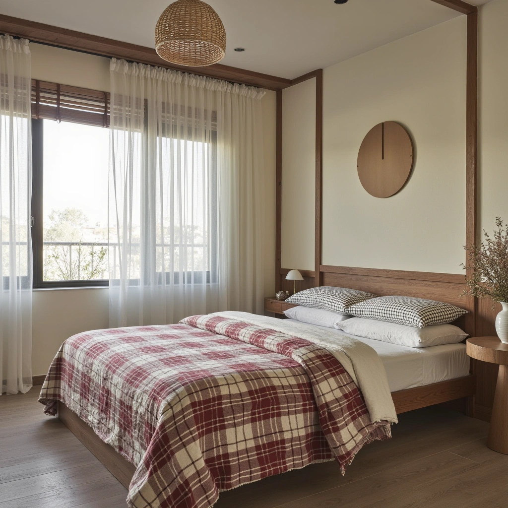 Cozy Bedding with Plaid and Linen