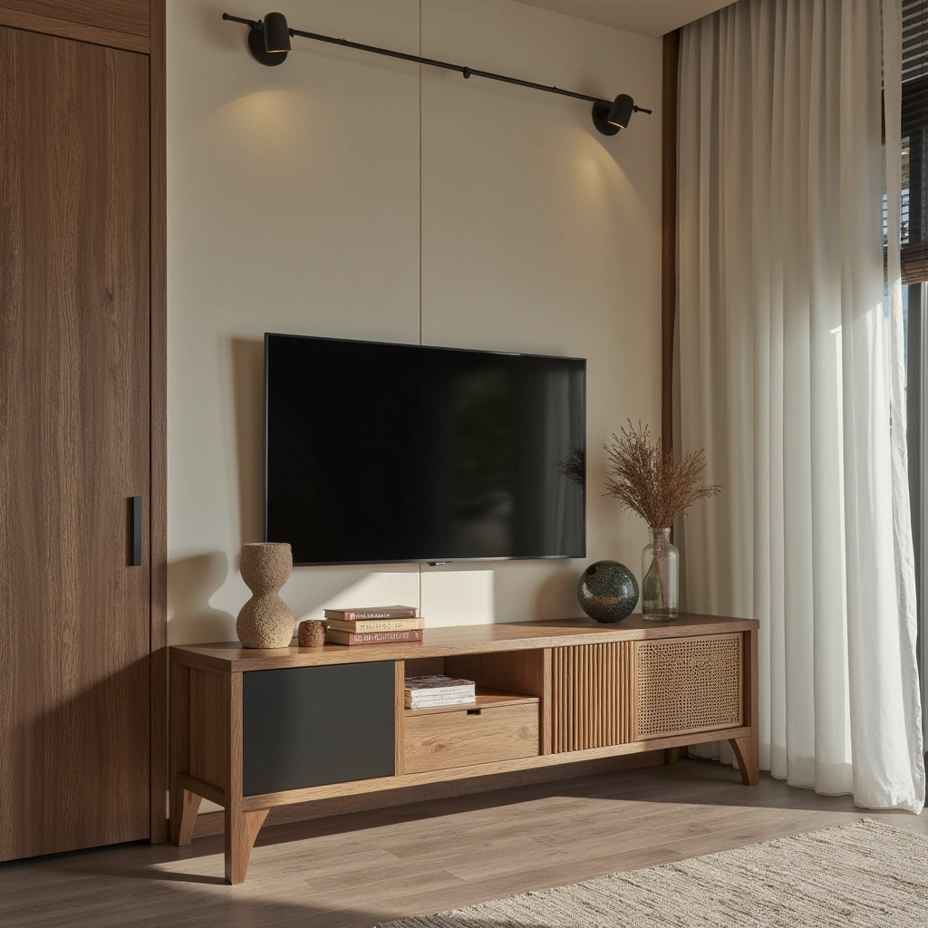 2. Bohemian-Inspired TV Console