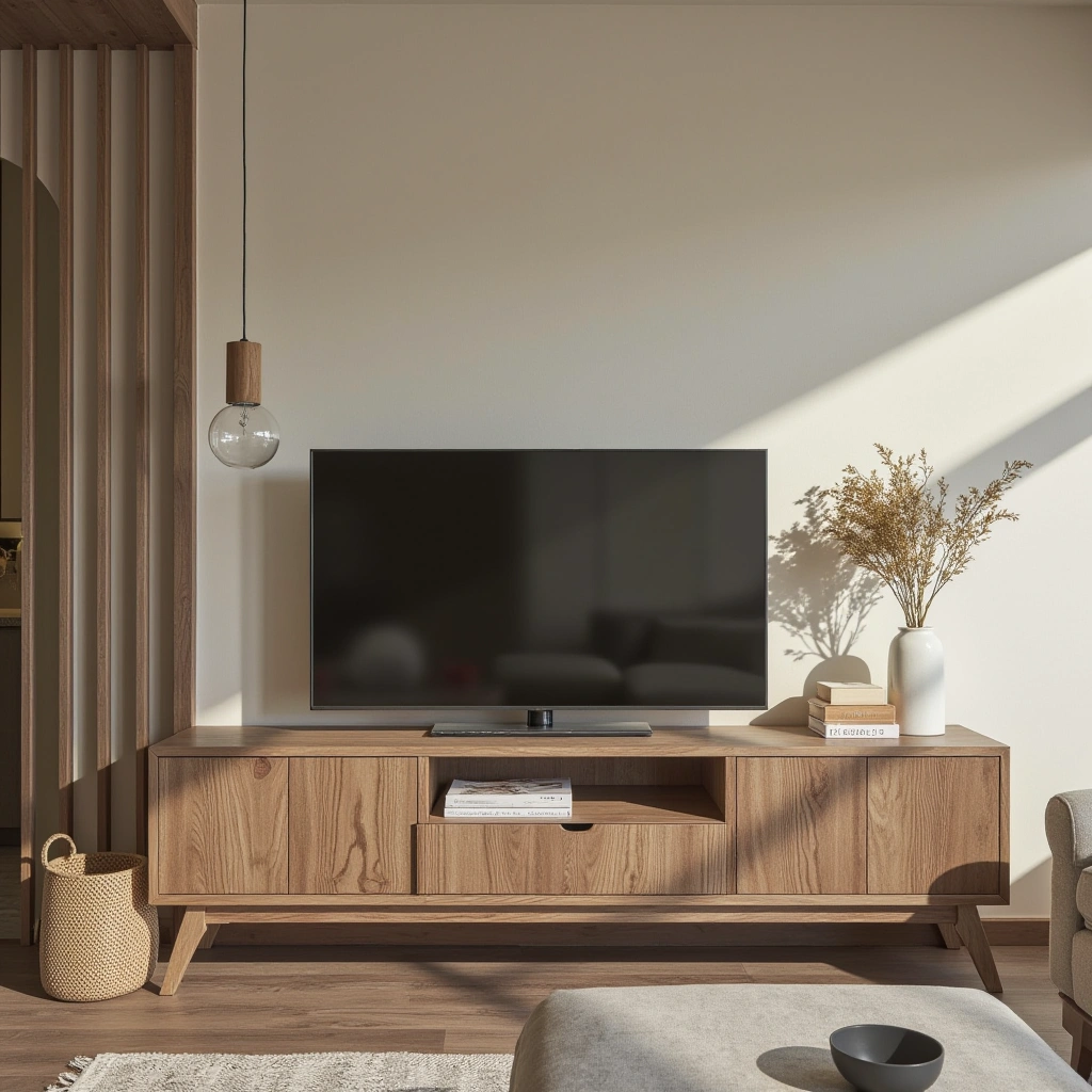 6. Farmhouse-Inspired TV Console