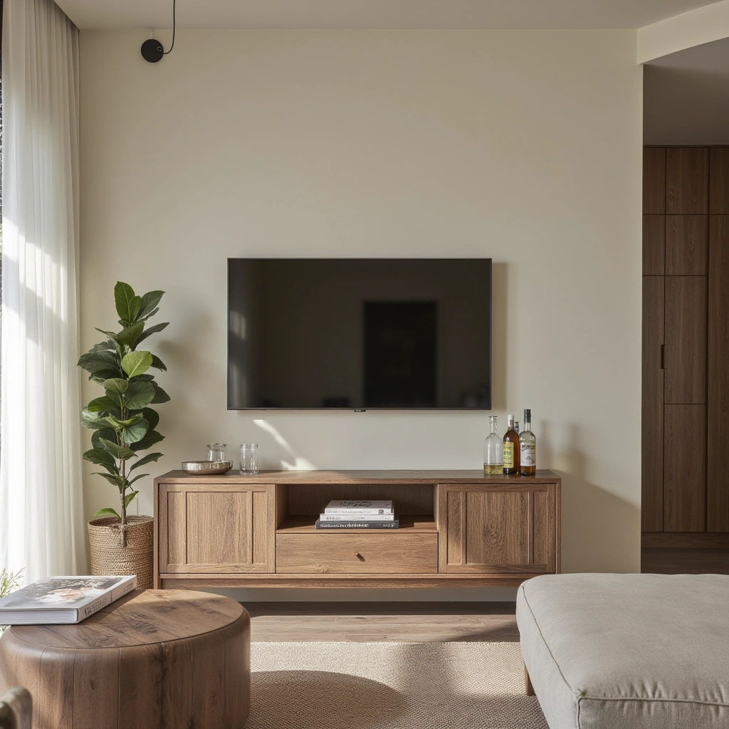 11. Farmhouse-Inspired TV Console