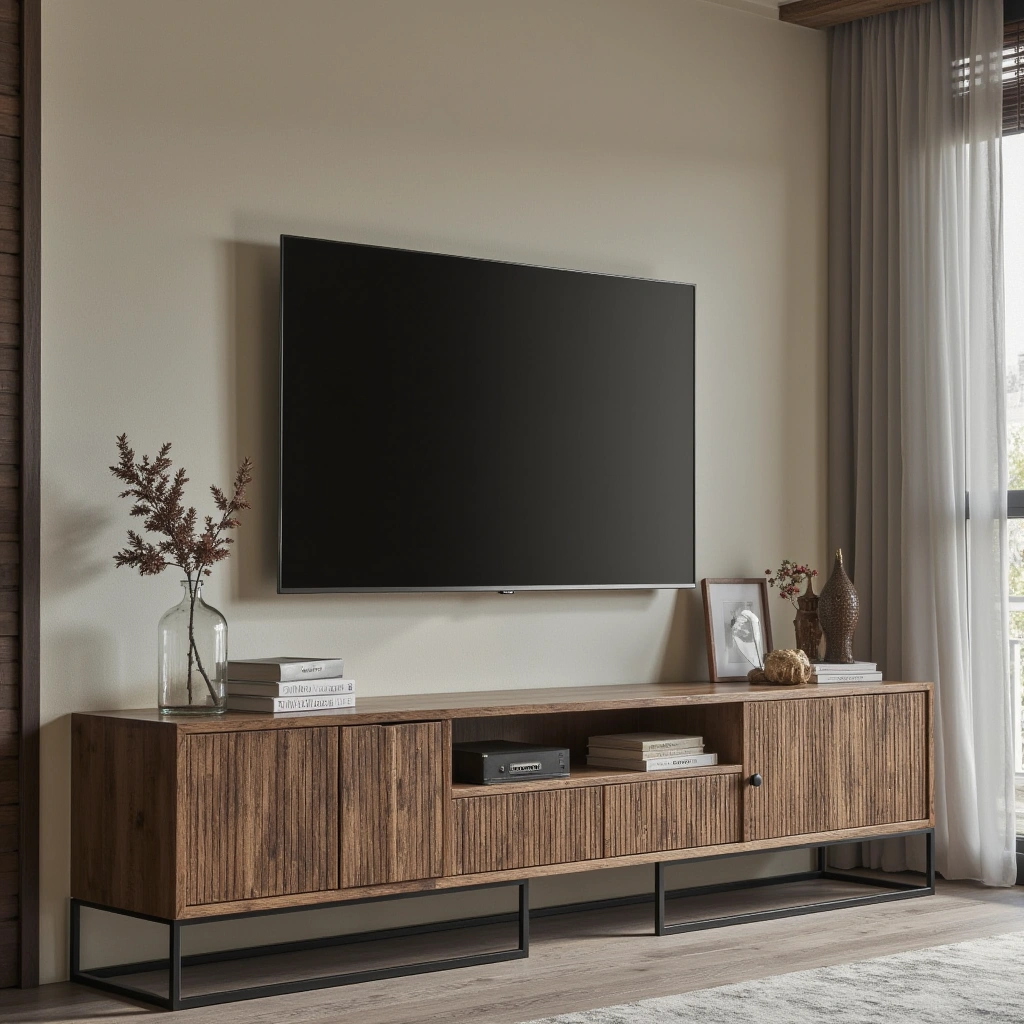 13. Industrial-Inspired TV Console