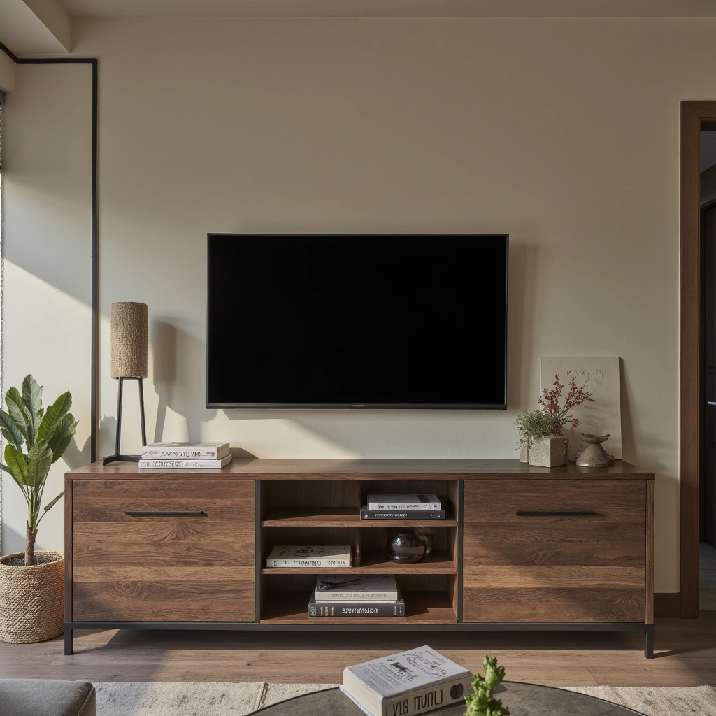 18. Industrial-Inspired TV Console