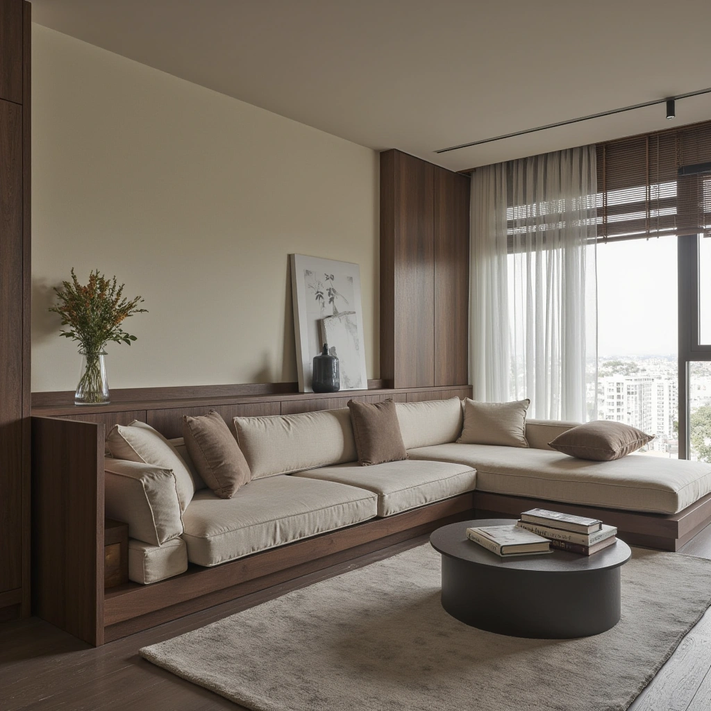 9. Rectangular Table Behind Couch