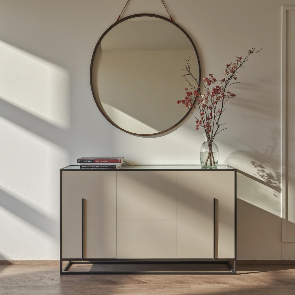 1. Minimalist Glass Console Table