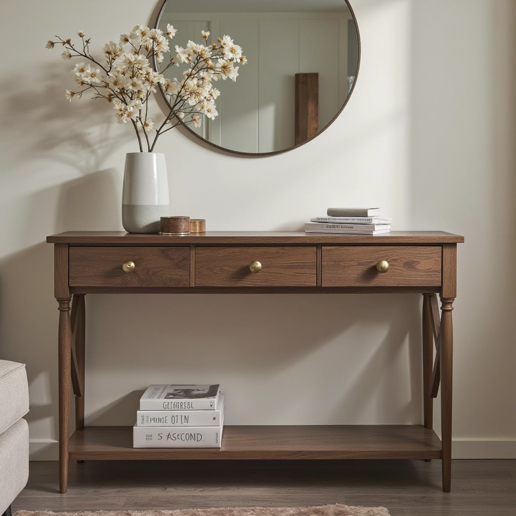 10. Console Table with Hidden Storage