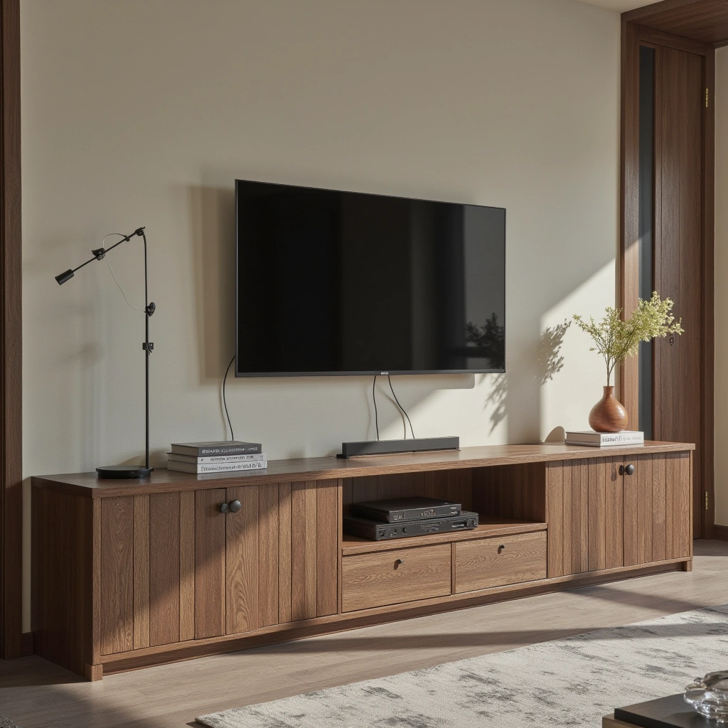 14. Console Table with a TV Mount