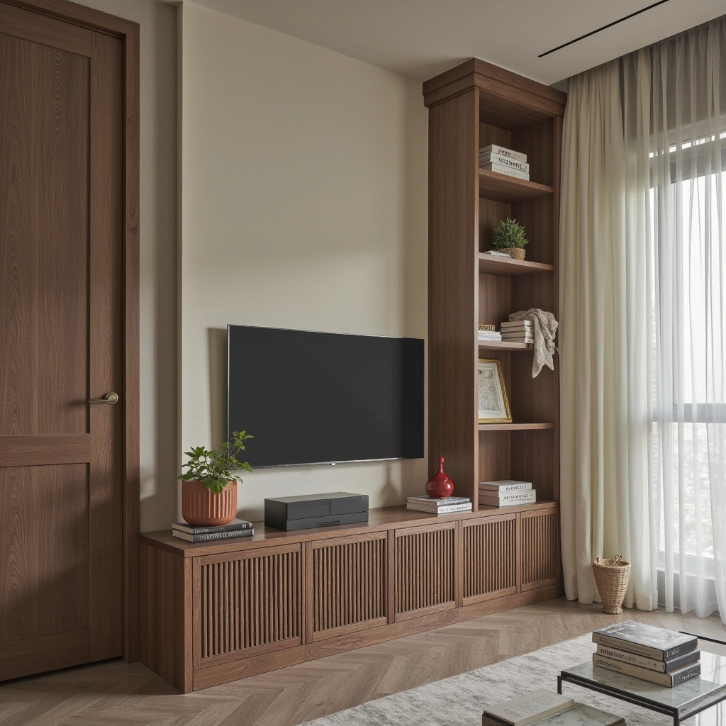 16. Console Table with a Bookcase