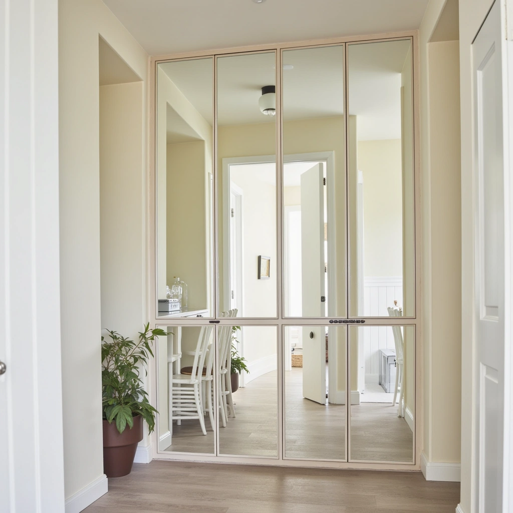 17. Mirrored Cabinets for a Bright Look
