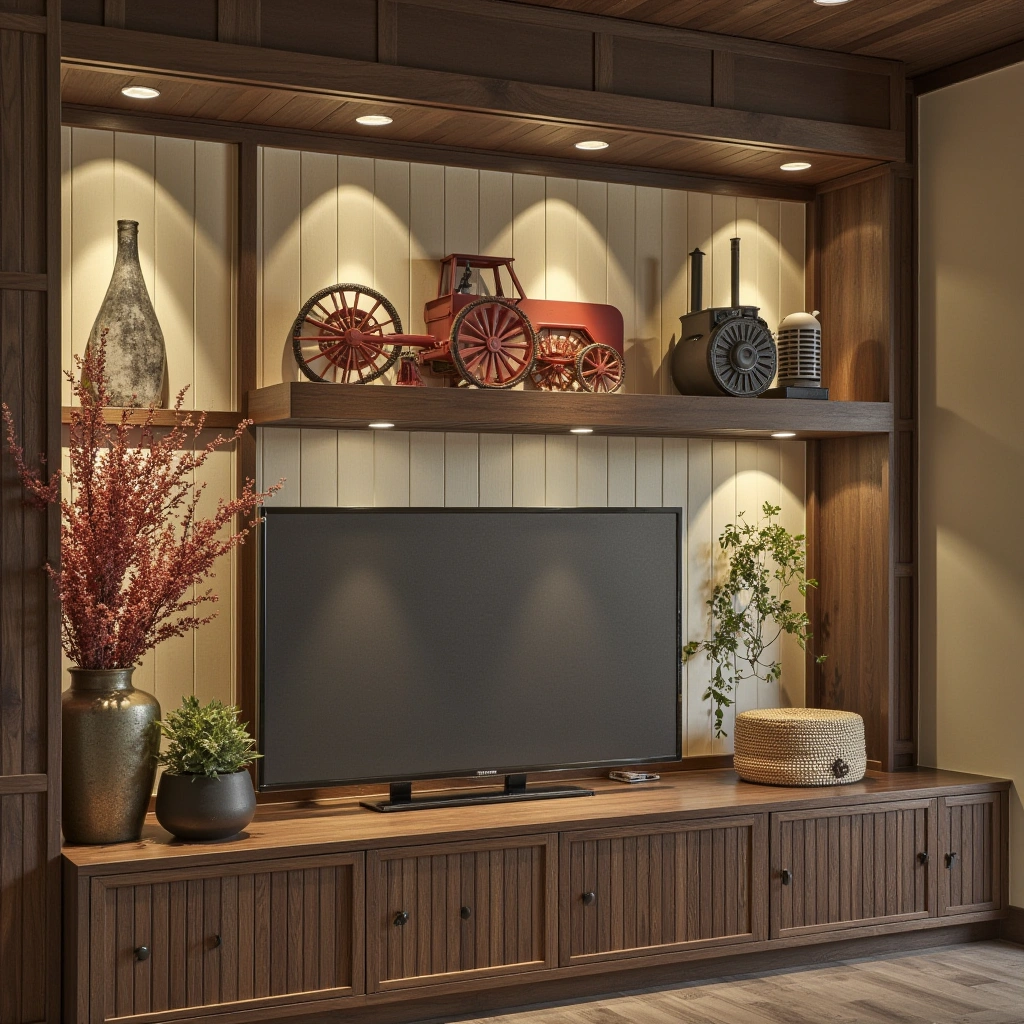 Vintage-Inspired Wall Decor with Lighting