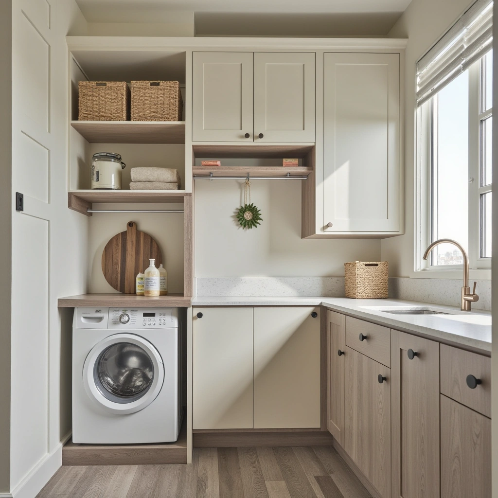 13. Use a Laundry Cart with Built-In Storage and Foldable Design