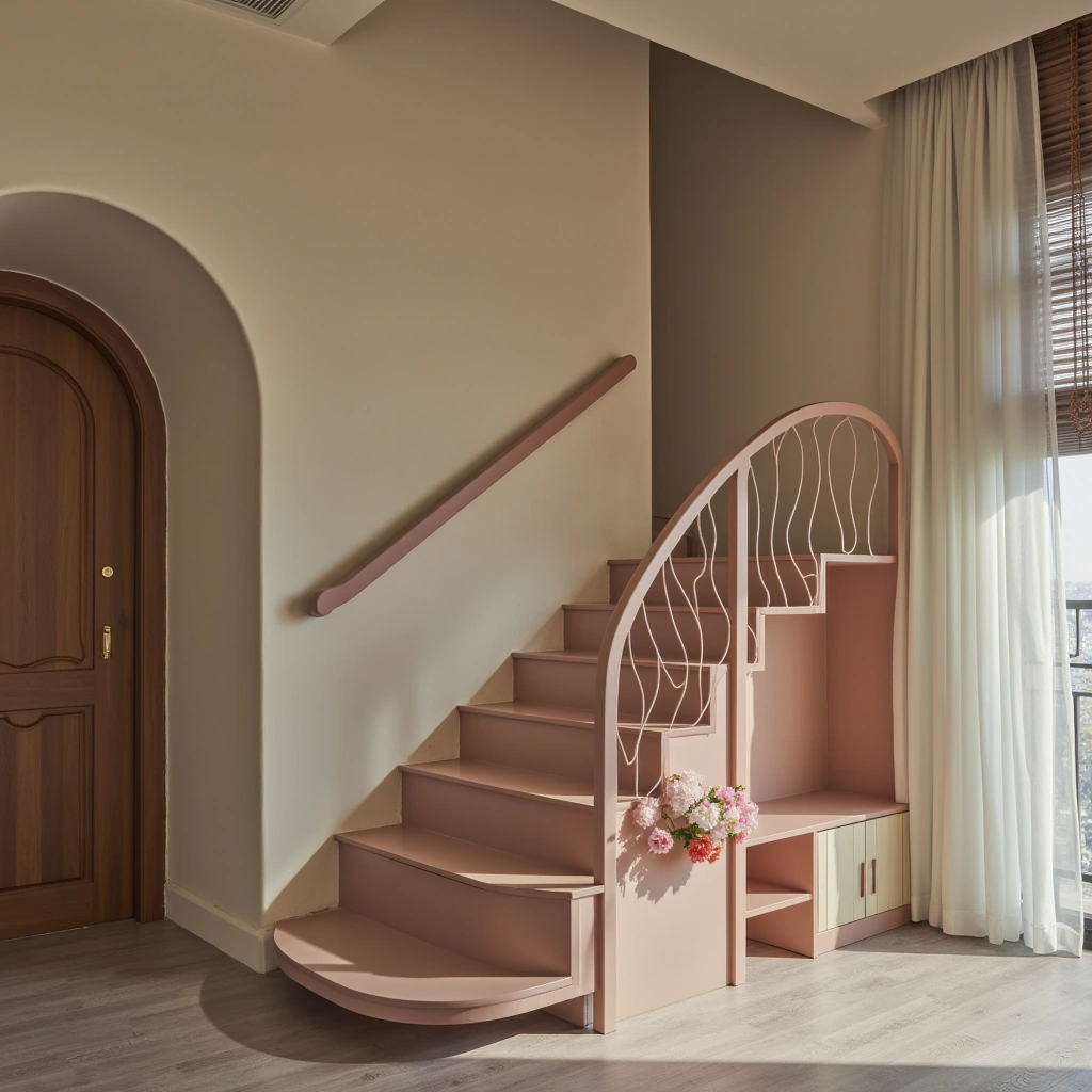 8. Whimsical Floating Stairs with a Modern Twist