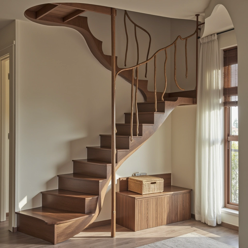 11. Whimsical Floating Stairs with a Traditional Twist