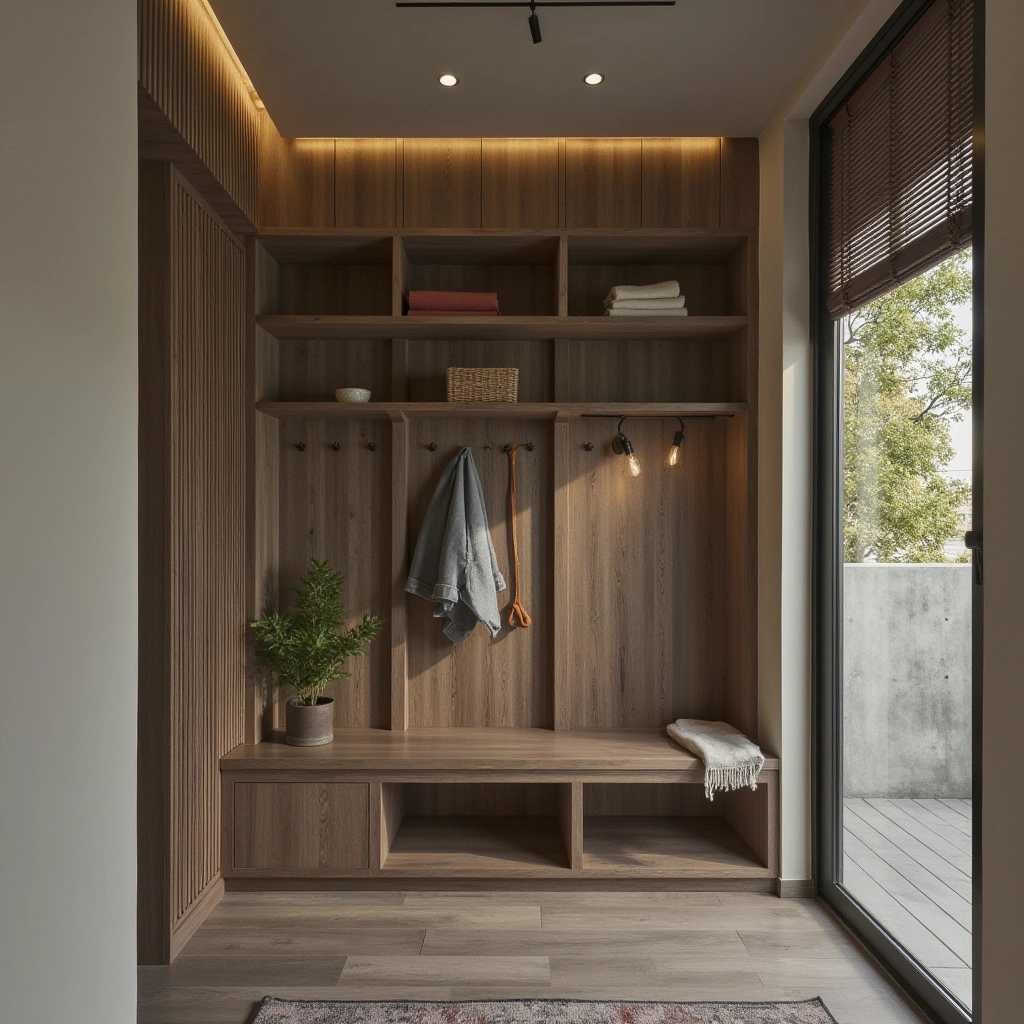 Industrial and Modern Mudroom
