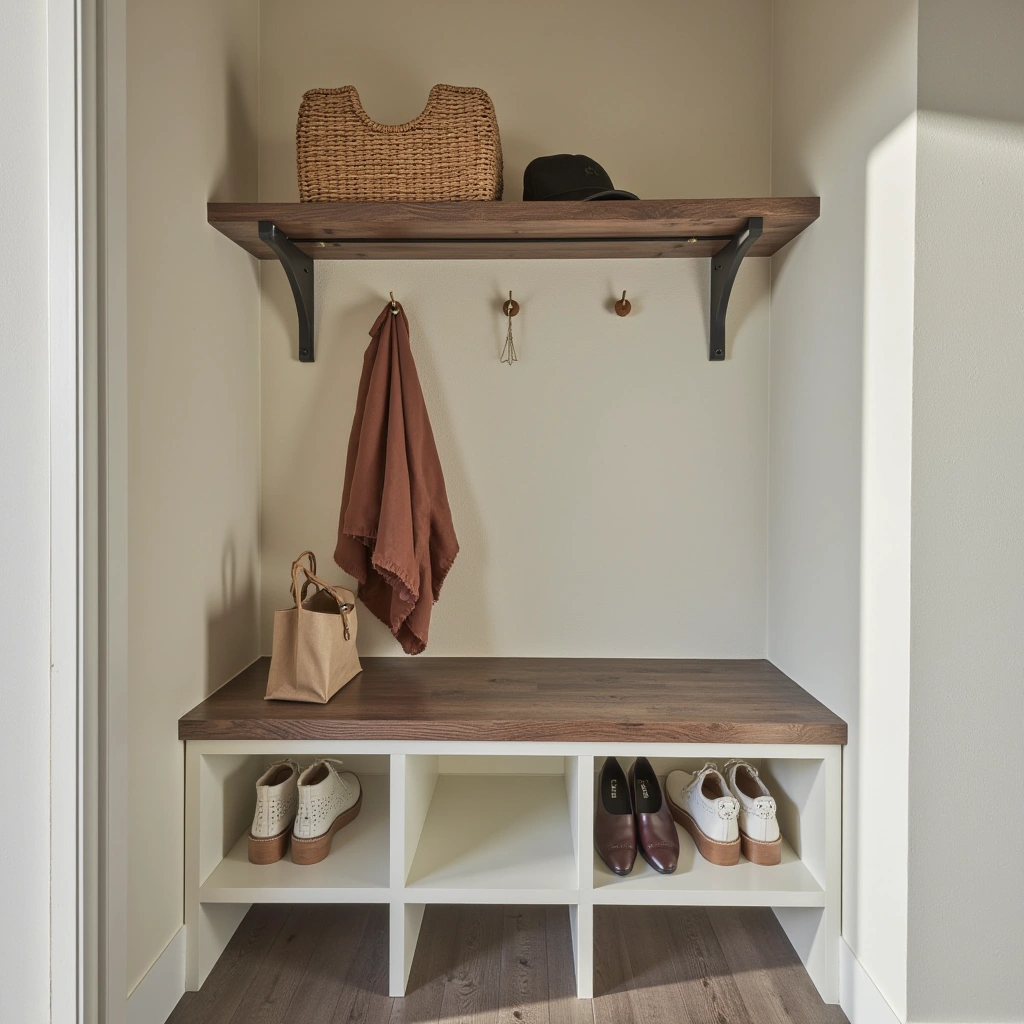 12. Add a Wall-Mounted Shoe Shelf