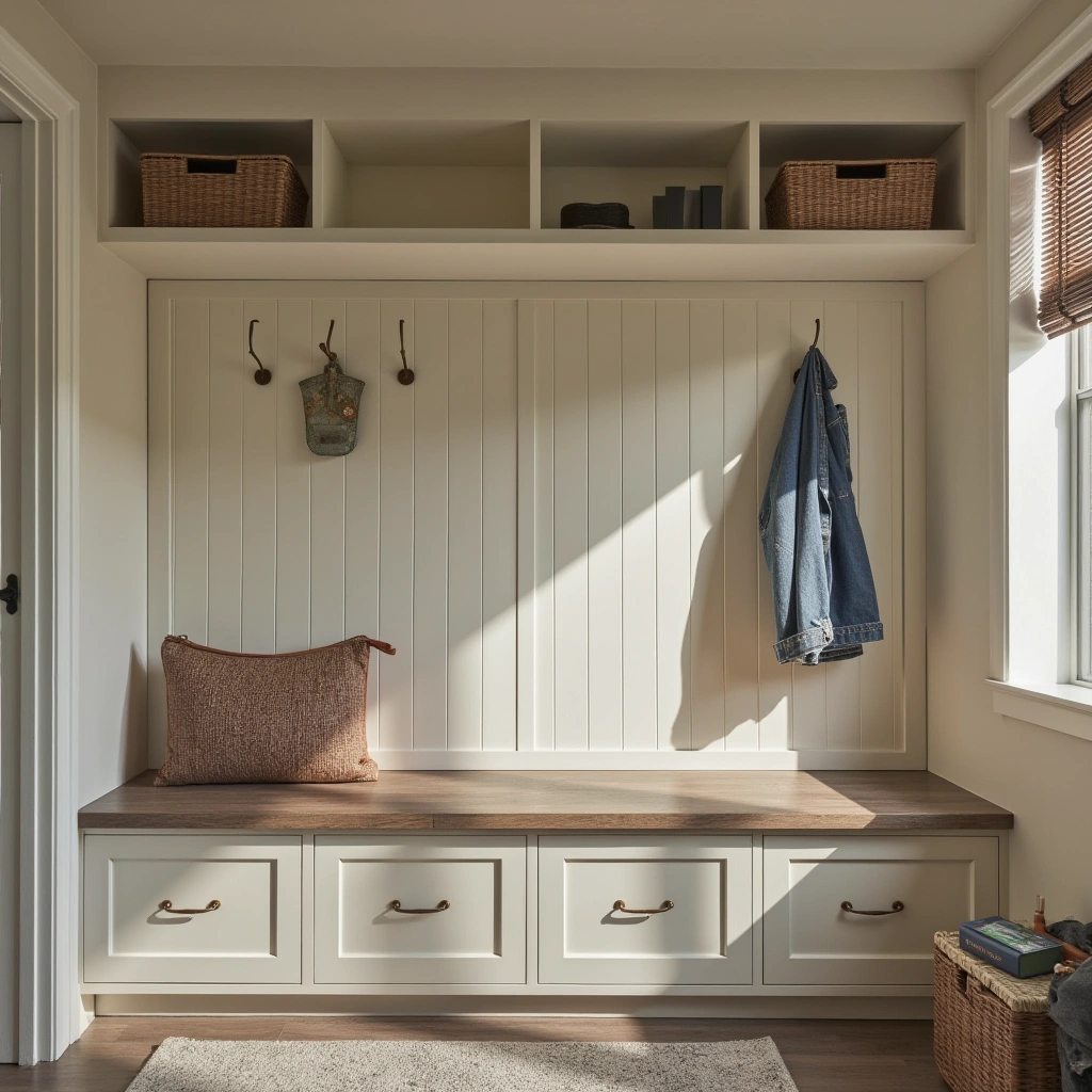 19. Incorporate a Sliding Bench with Drawers